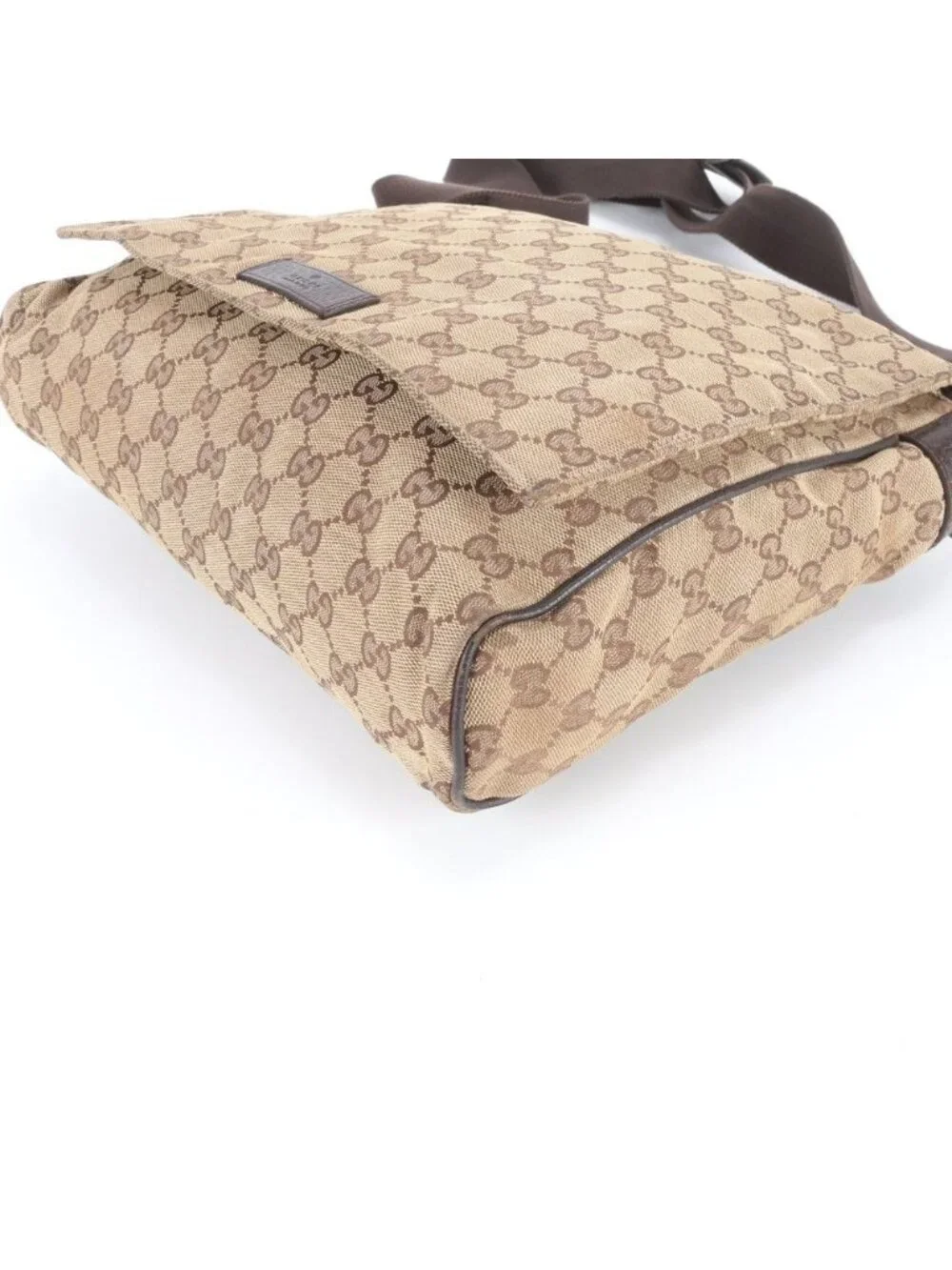 Gucci GG Canvas Leather Shoulder Bag Crossbody Messenger Business